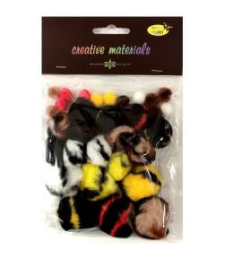 Pompony kolorowe 10-38mm 30szt