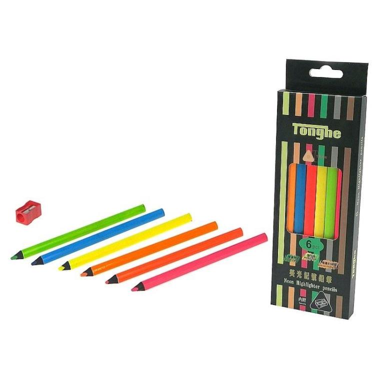 Zestaw 6 kredek trójkątnych z temperówką