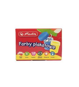 Farby plakatowe szkolne 6 kolorów x 20ml