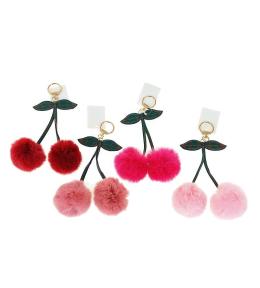 Brelok wisienki pluszowe MIX