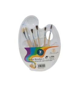 Zestaw pędzelków z paletą 7el