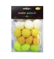 Pompony akrylowe żółte 40mm 12szt