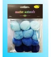 Pompony akrylowe niebieskie 40mm 12szt