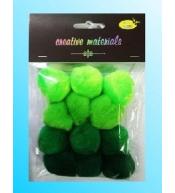 Pompony akrylowe zielone 40mm 12szt