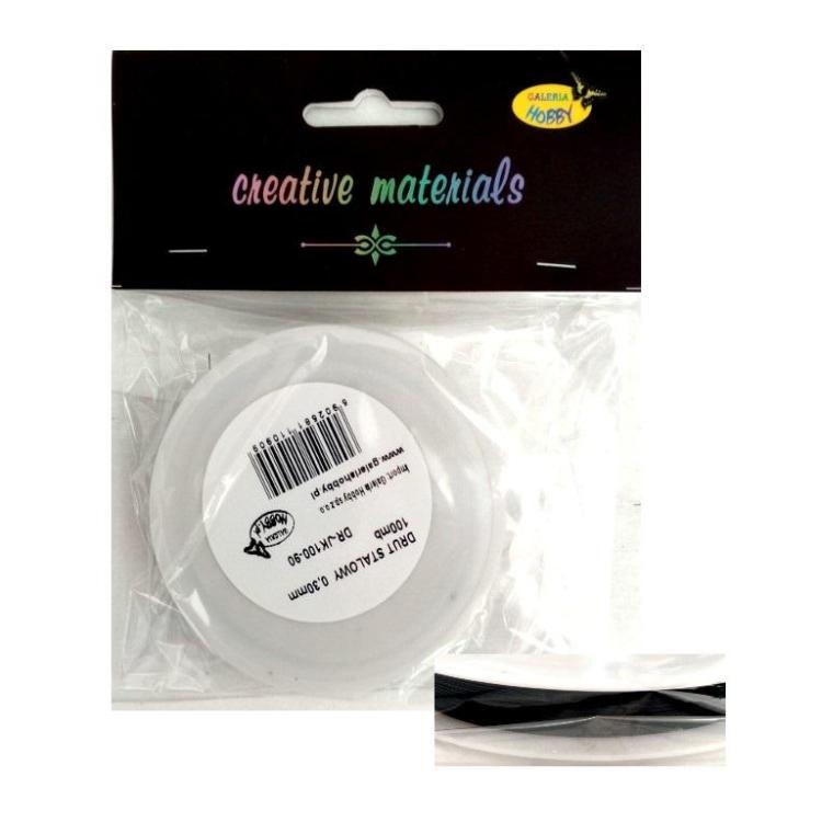 Drut stalowy 0.3mm duża szpula 100mb czarny