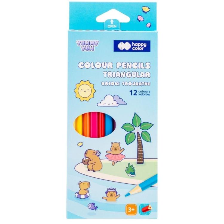 Kredki drewniane trójk. Yummy Yum Kapibara 12 kol.