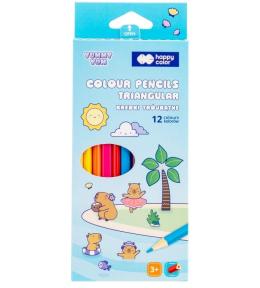 Kredki drewniane trójk. Yummy Yum Kapibara 12 kol.