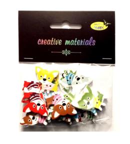 Guziki ozdobne Pieski 25mm 15szt