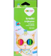 Kredki drewniane trójkątne 12 kolorów HAPPY COLOR
