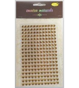 Stiker z kryształkami Serca cappucino 6mm 216szt