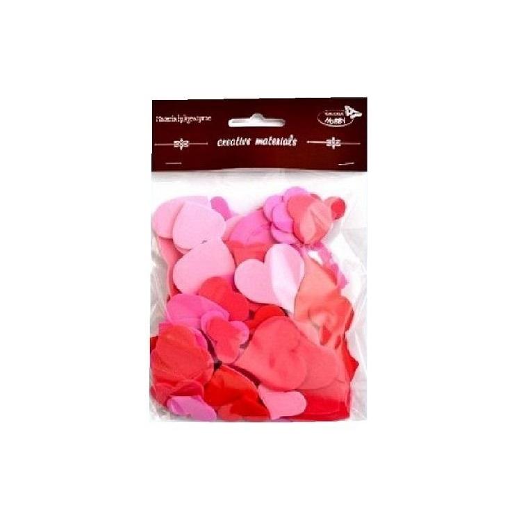 Serca czerwono-różowe 88szt