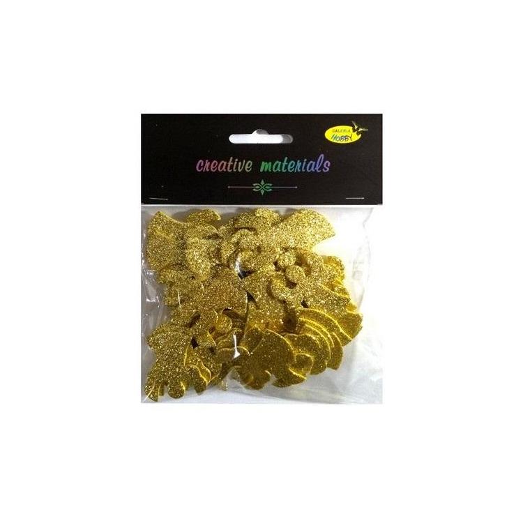 Anioły z pianki brokatowej złote ok 50szt