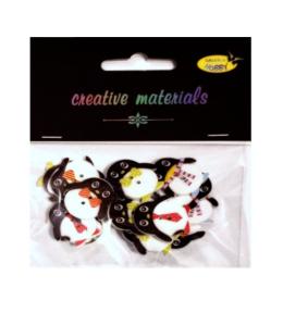Guziki ozdobne Pingwin 25mm 15szt