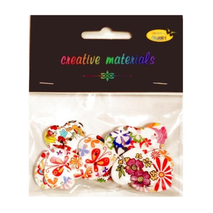 Guziki ozdobne Serca 2 25mm 15szt