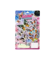 Naklejki fluo na ścianę motyle 34,5x21,5x1,5cm