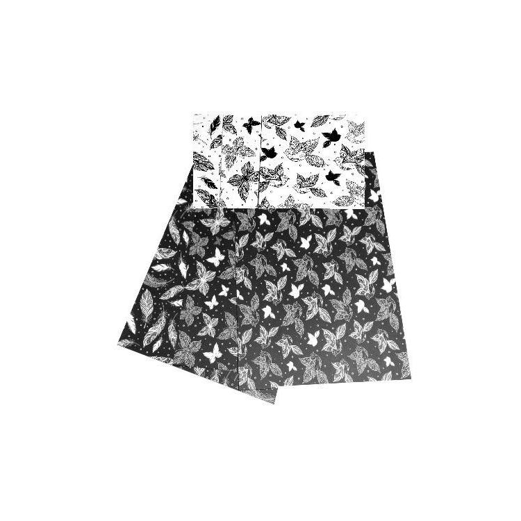 Kartony w motywy czarno-białe 24x24cm 3 arkusze