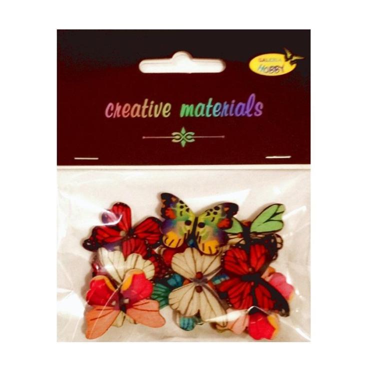 Guziki ozdobne Motyle retro 28mm 15szt
