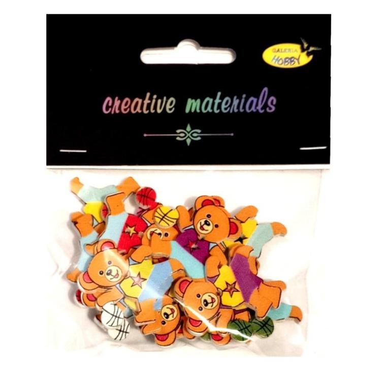 Guziki ozdobne Misie 30mm 15szt