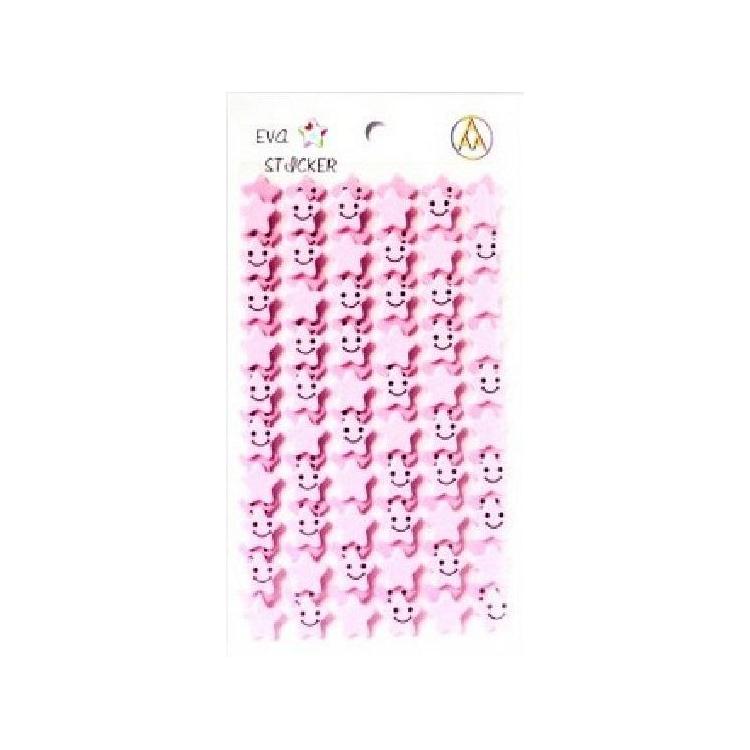 Stiker Gwiazdka piankowy jasny róż