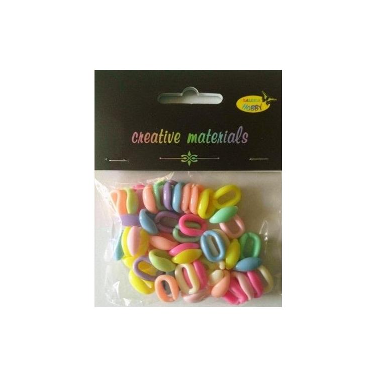 Koraliki plastikowe pastelowe 16x11mm 22g