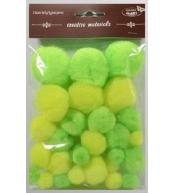 Pompony tonacyjne neonowe 15-40mm 30szt