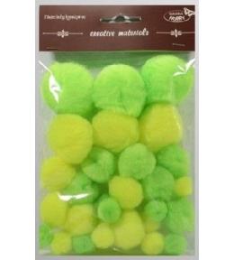 Pompony tonacyjne neonowe 15-40mm 30szt