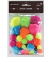 Pompony intensywne kolory 15mm-40mm 30szt