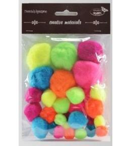 Pompony intensywne kolory 15mm-40mm 30szt