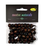 Koraliki drewniane ciemny brąz 10mm 25g