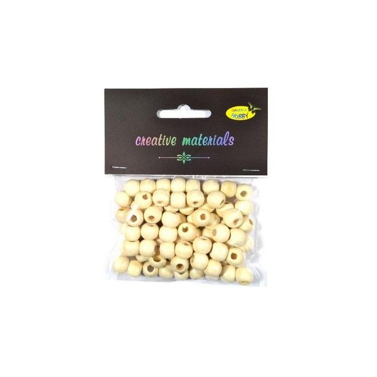 Koraliki drewniane kremowe 10mm 25g