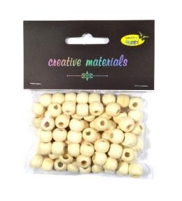 Koraliki drewniane kremowe 10mm 25g
