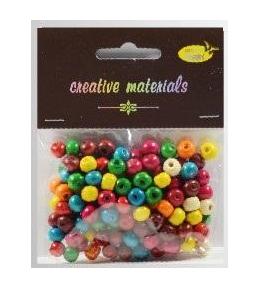 Koraliki drewniane kolorowe ok 26g ok150szt