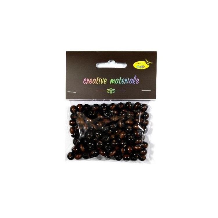 Koraliki drewniane ciemny brąz 9mm ok 26g