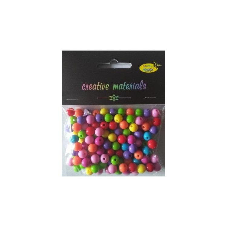 Koraliki okrągłe kolorowe 8mm ok 40g