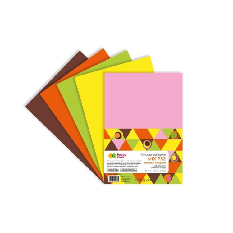 Arkusze piankowe A4 5szt mix P2 HAPPY COLOR