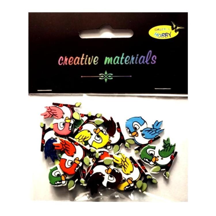 Guziki ozdobne Ptaszki 2 25x15mm 15szt