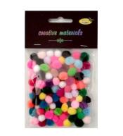 Pompony akrylowe miks kolorów 10mm 100szt