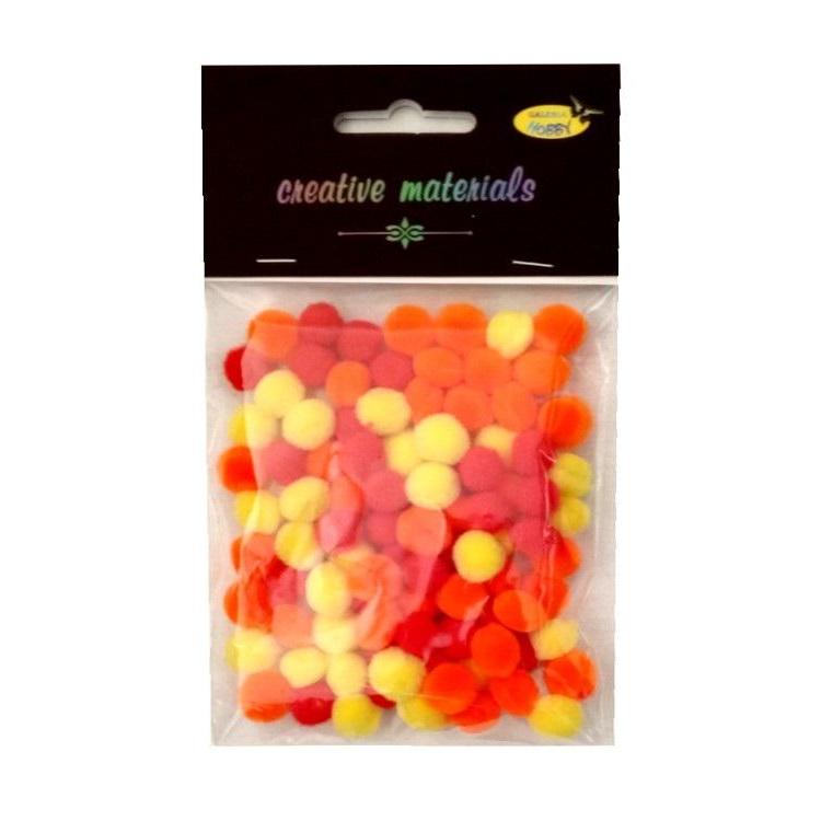 Pomopny akrylowe żółto-pomar-czerwona 10mm 100szt