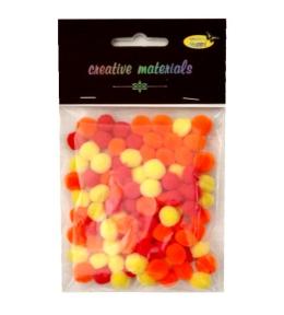 Pomopny akrylowe żółto-pomar-czerwona 10mm 100szt