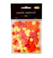 Pomopny akrylowe żółto-pomar-czerwona 10mm 100szt