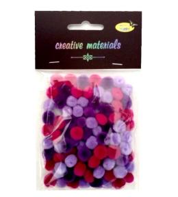Pompony akrylowe fioletowa 10mm 100szt