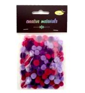 Pompony akrylowe fioletowa 10mm 100szt