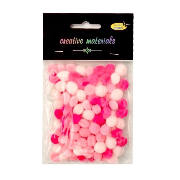 Pompony akrylowe różowa 10mm 100szt