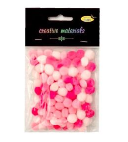 Pompony akrylowe różowa 10mm 100szt