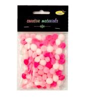 Pompony akrylowe różowa 10mm 100szt