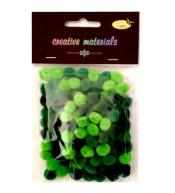 Pompony akrylowe zielona 10mm 100szt