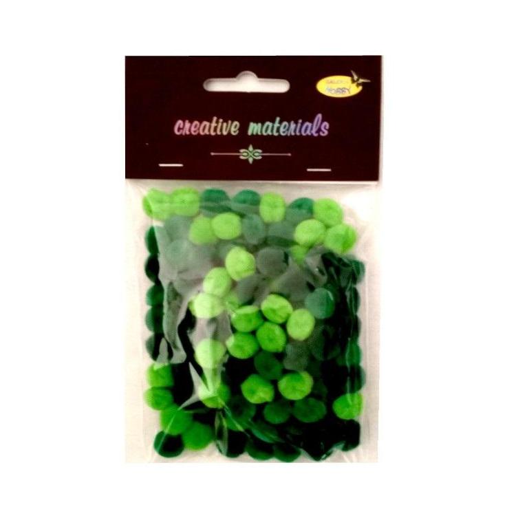 Pompony akrylowe zielona 10mm 100szt