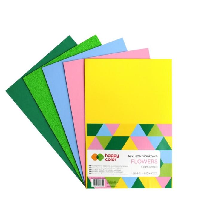 Arkusze piankowe A4 5 kolorów Flower mix