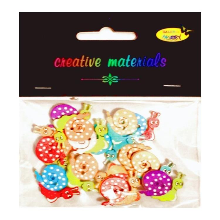 Guziki ozdobne Ślimak 20x15mm 15szt