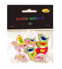 Guziki ozdobne Ptaszki 24x15mm 15szt